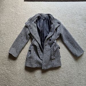BCX Girl's Black & White Peacoat Jacket